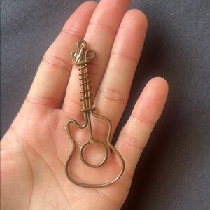 Copper Wire Guitar necklace or keychain